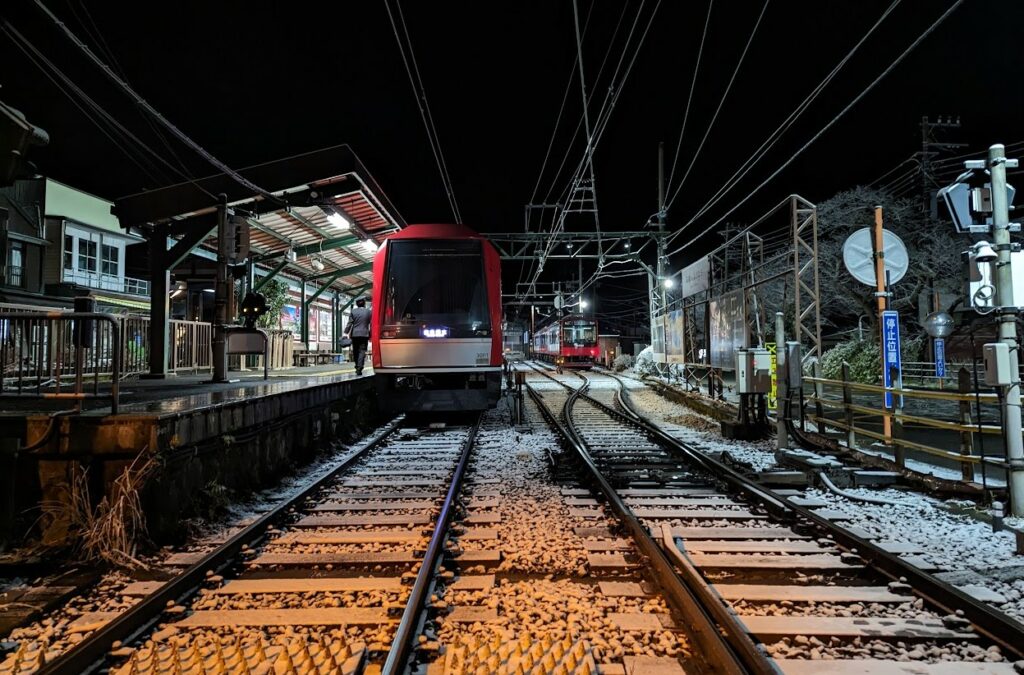 Train at night at Hakone